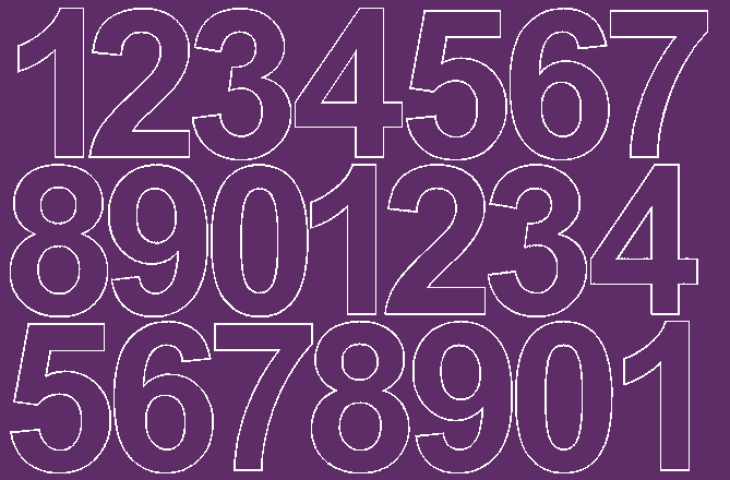 Cyfry samoprzylepne 10 cm fioletowy z połyskiem