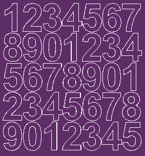 Cyfry samoprzylepne 4 cm fioletowy z połyskiem