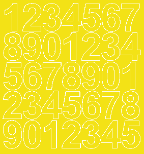 Cyfry samoprzylepne 4 cm żółty z połyskiem