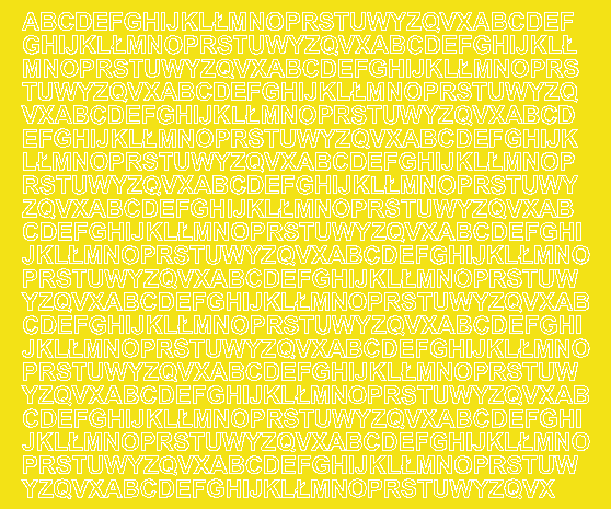 Litery samoprzylepne 7 milimetrów żółty z połyskiem