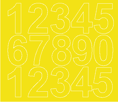 Cyfry samoprzylepne 6 cm żółty z połyskiem