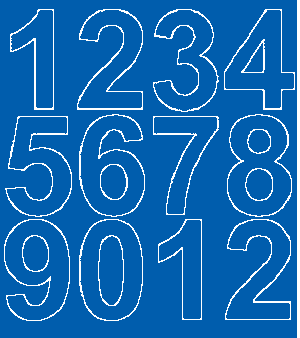 Cyfry samoprzylepne 7 cm niebieski matowy